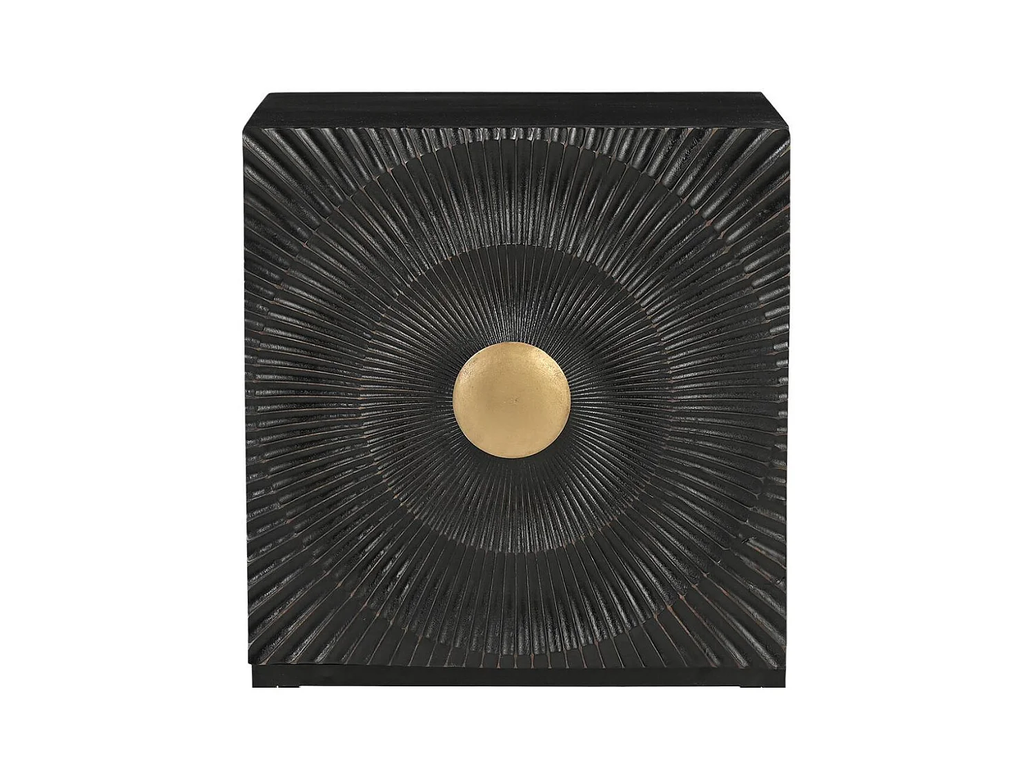 Beistellschrank Nachtschrank in Schwarz und Goldfarben