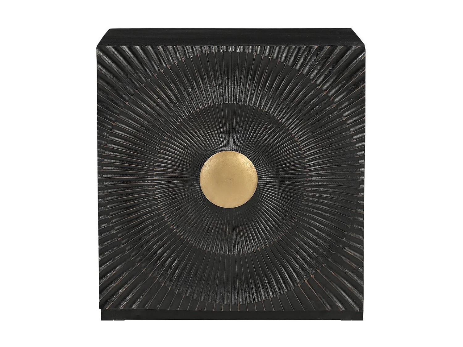 Beistellschrank Nachtschrank in Schwarz und Goldfarben