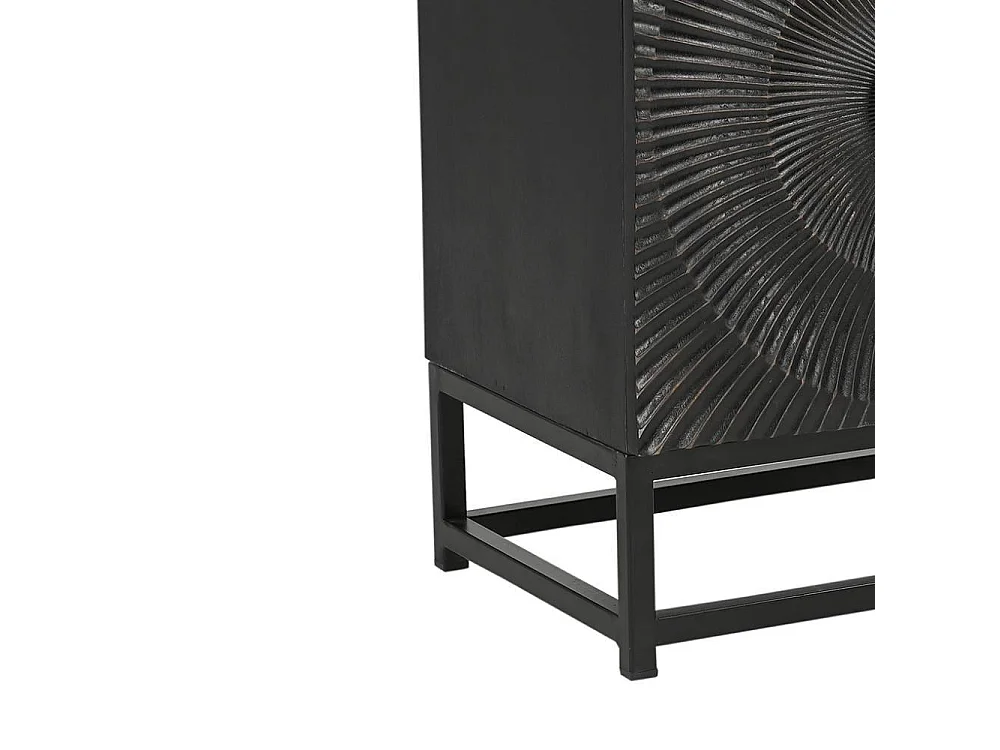 Beistellschrank Nachtschrank in Schwarz und Goldfarben