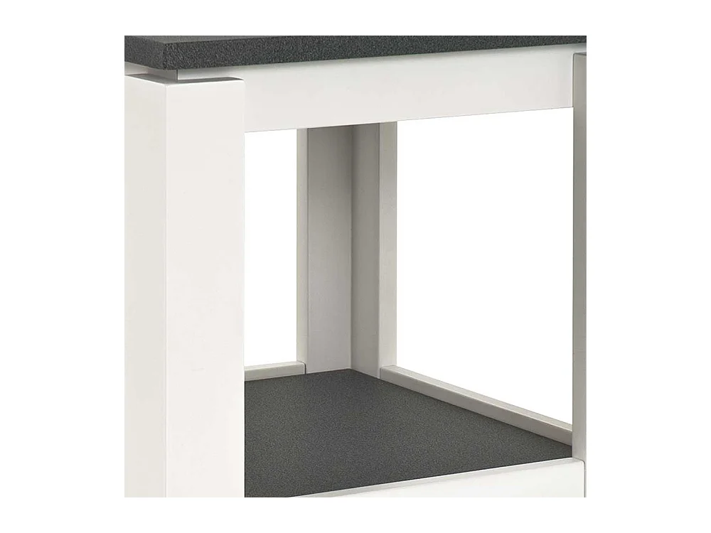 Nachtkommode für Boxspringbett Weiß Grau