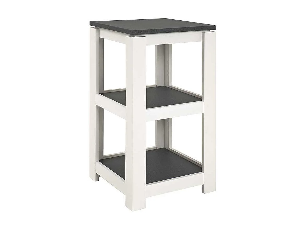 Nachtkommode für Boxspringbett Weiß Grau