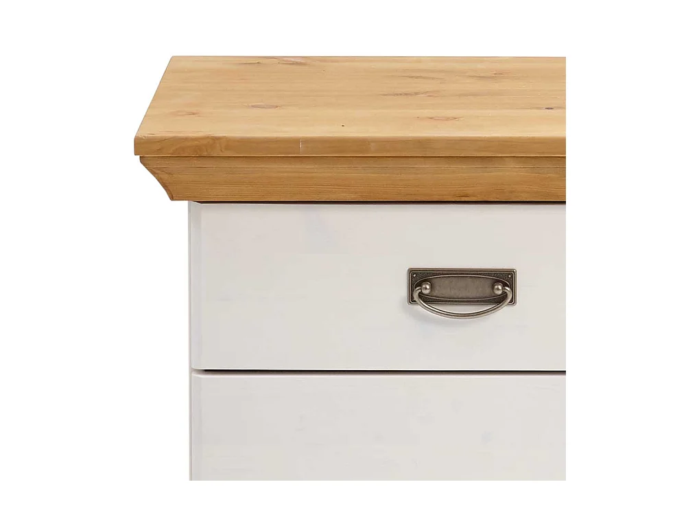 Landhaus Nachtkommoden in Weiß Kiefer teilmassiv