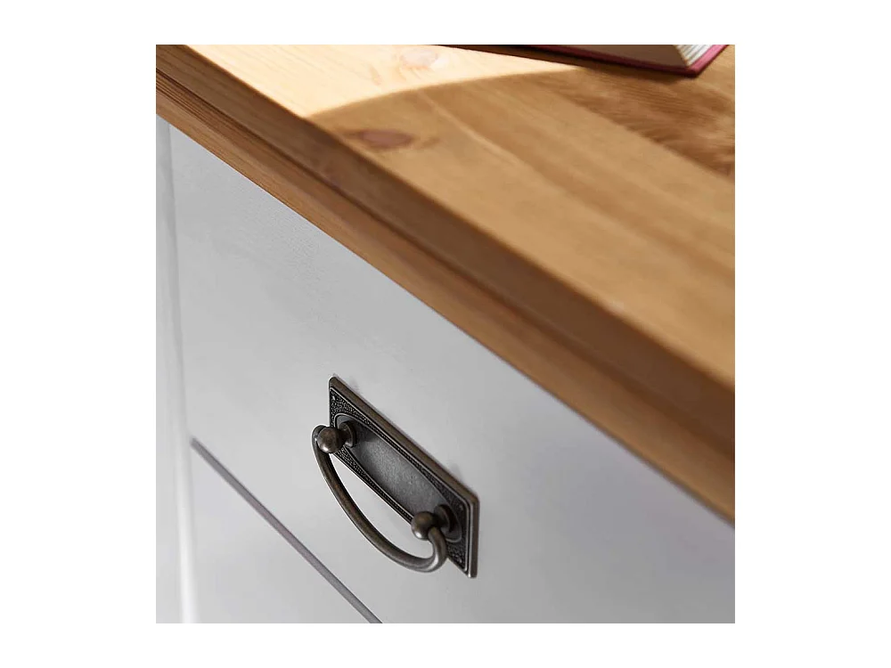 Landhaus Nachtkommoden in Weiß Kiefer teilmassiv