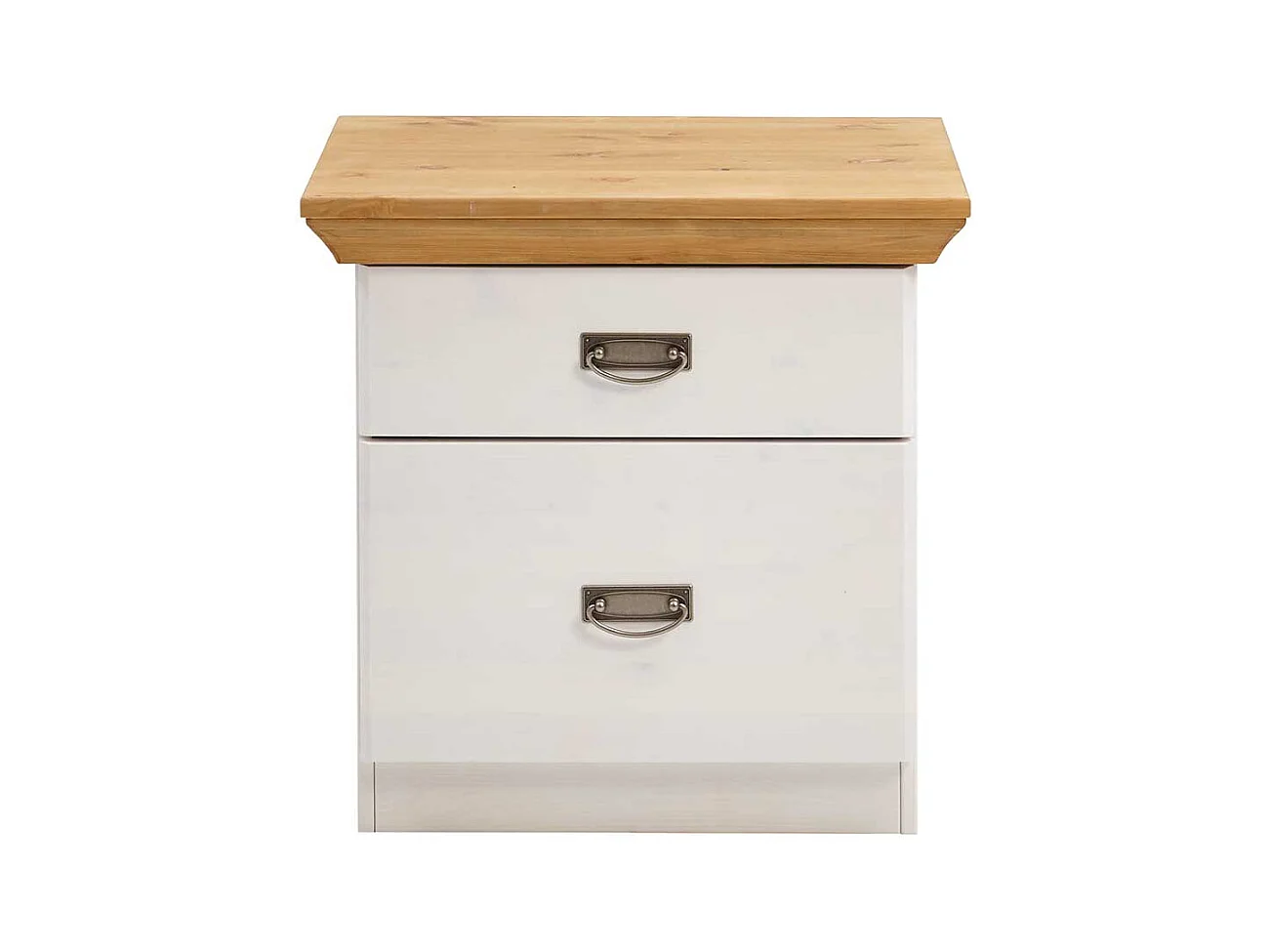 Landhaus Nachtkommoden in Weiß Kiefer teilmassiv