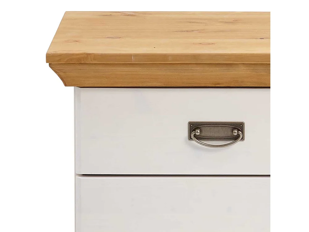 Landhaus Nachtkommoden in Weiß Kiefer teilmassiv