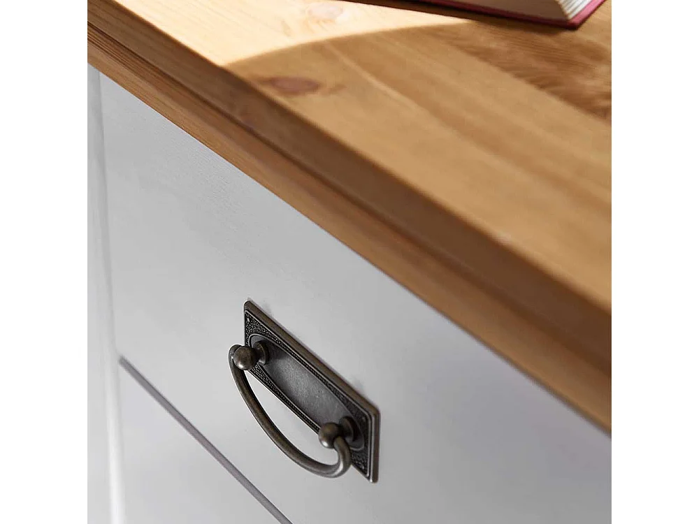 Landhaus Nachtkommoden in Weiß Kiefer teilmassiv