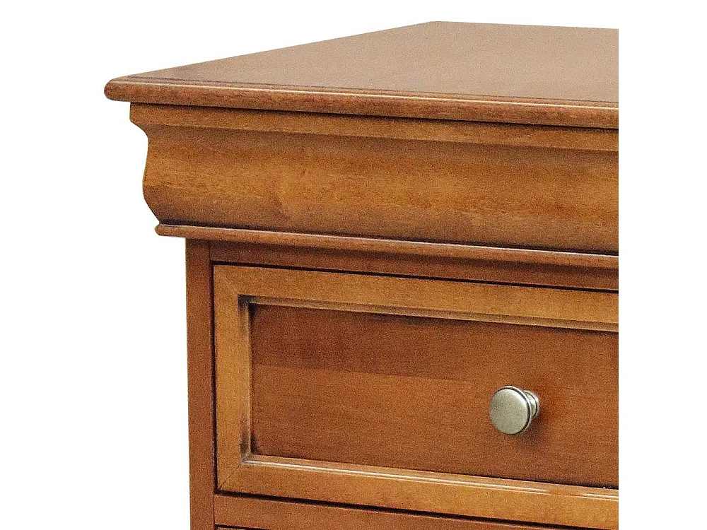 Klassische Nachtkommode in Nussbaumfarben drei Schubladen