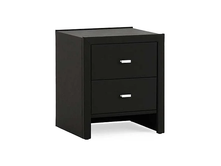 Nachtkonsole in Schwarz Webstoff 2 Schubladen
