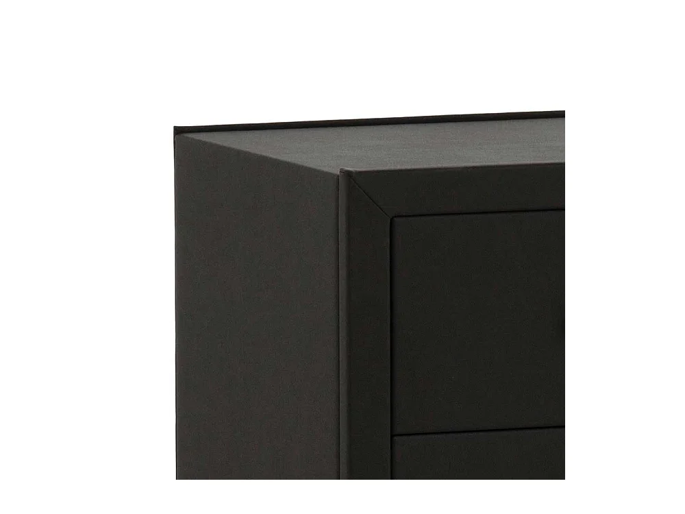 Nachtkonsole in Schwarz Webstoff 2 Schubladen