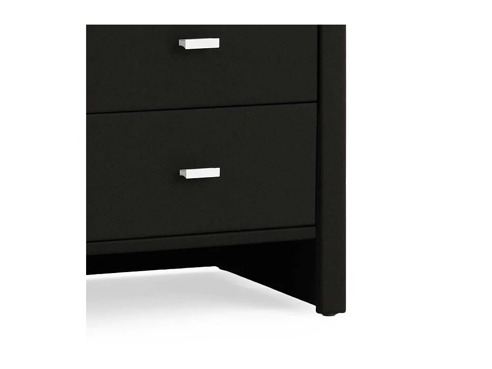 Nachtkonsole in Schwarz Webstoff 2 Schubladen