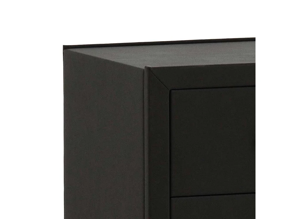 Nachtkonsole in Schwarz Webstoff 2 Schubladen