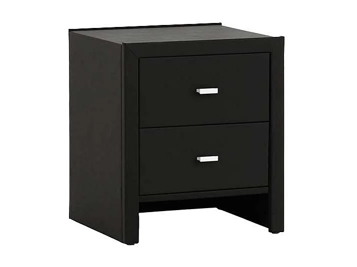 Nachtkonsole in Schwarz Webstoff 2 Schubladen