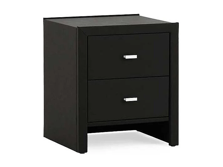 Nachtkonsole in Schwarz Webstoff 2 Schubladen