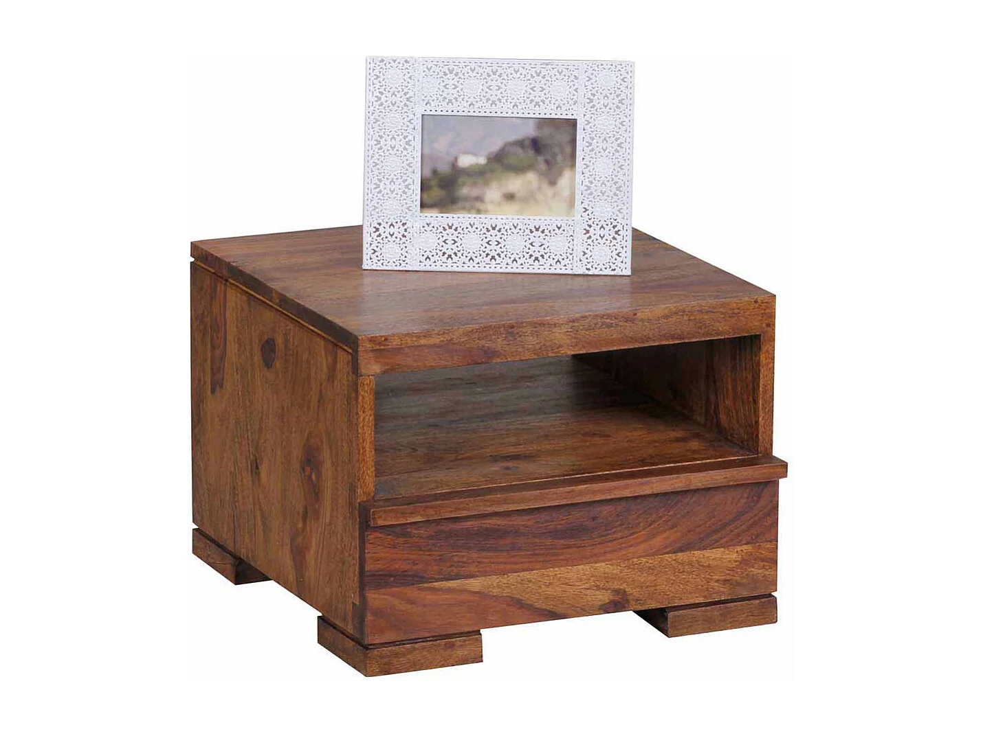 Nachtkonsole aus Sheesham Massivholz Schublade