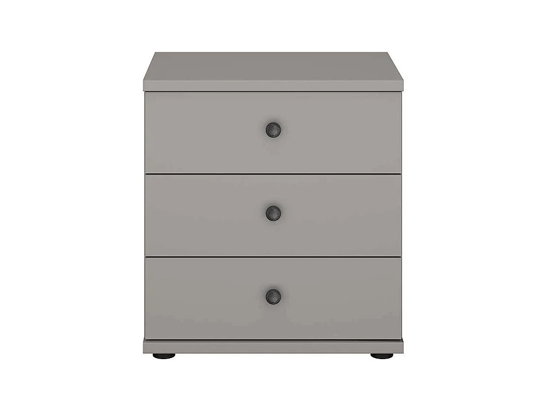 Nachttischschränkchen hellgrau mit drei Schubladen Landhausstil