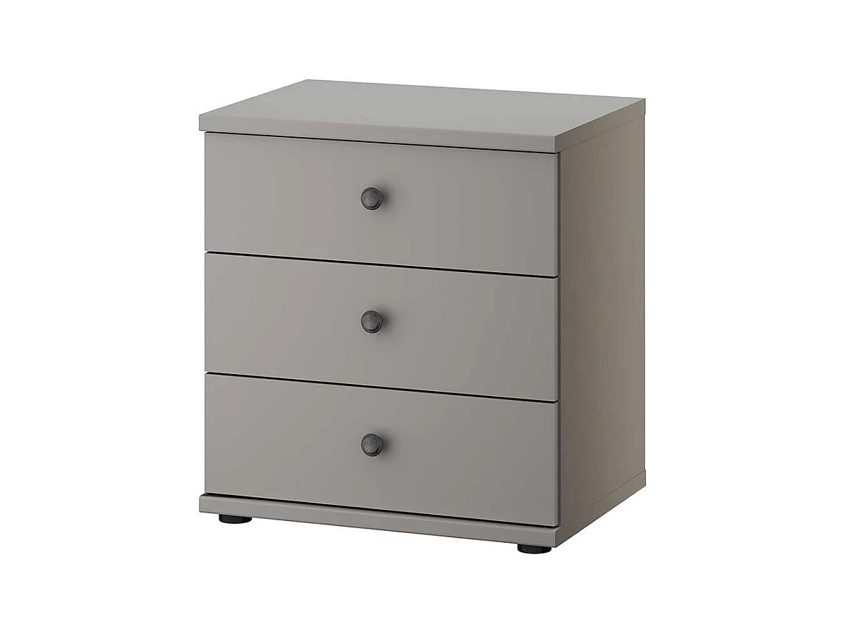 Nachttischschränkchen hellgrau mit drei Schubladen Landhausstil