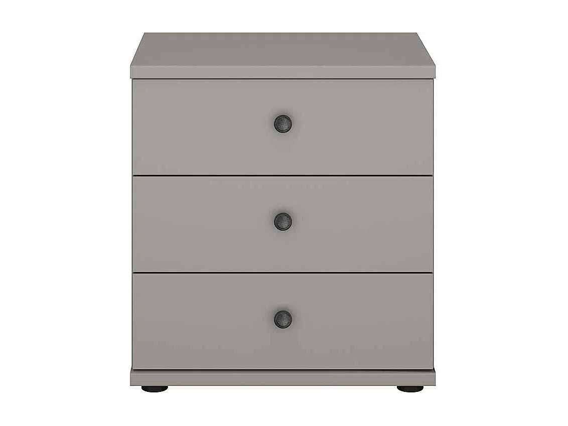 Nachttischschränkchen hellgrau mit drei Schubladen Landhausstil