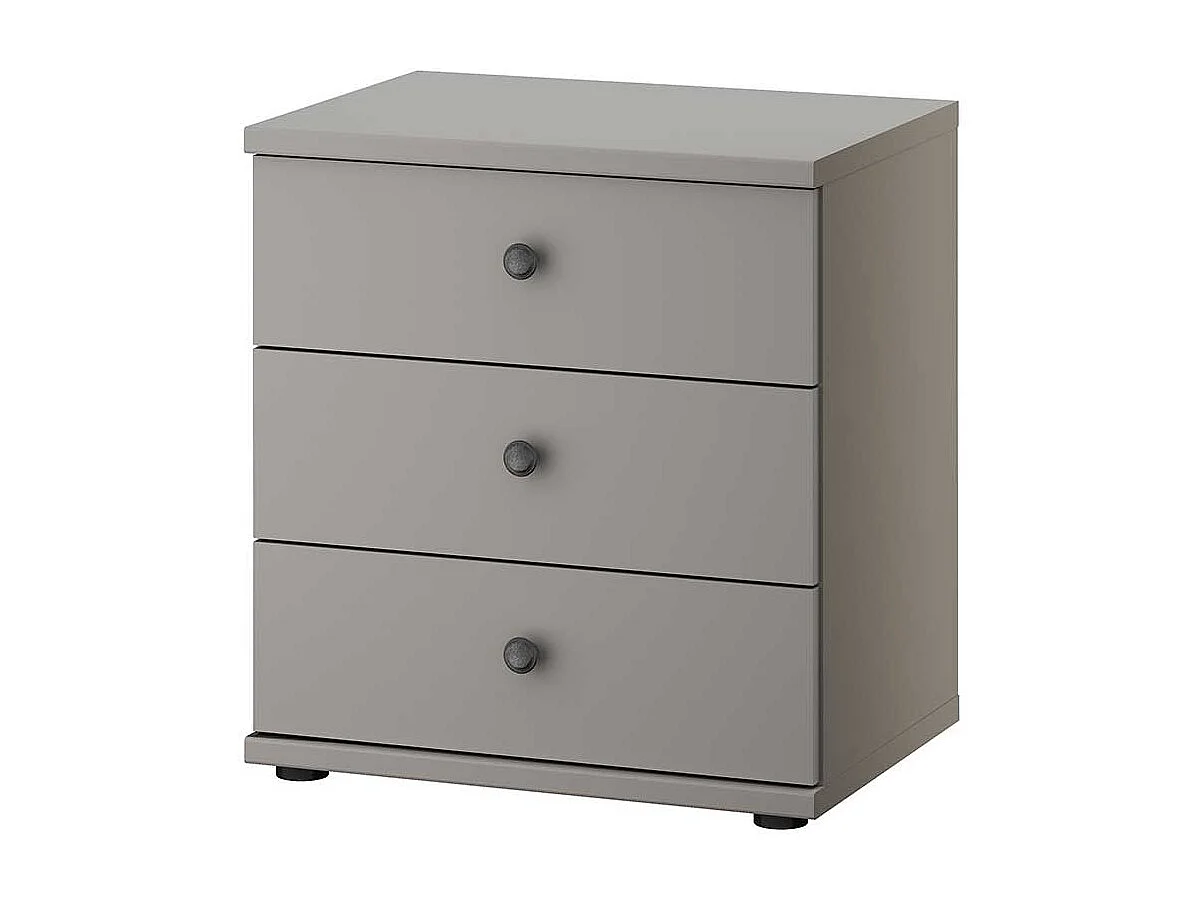 Nachttischschränkchen hellgrau mit drei Schubladen Landhausstil