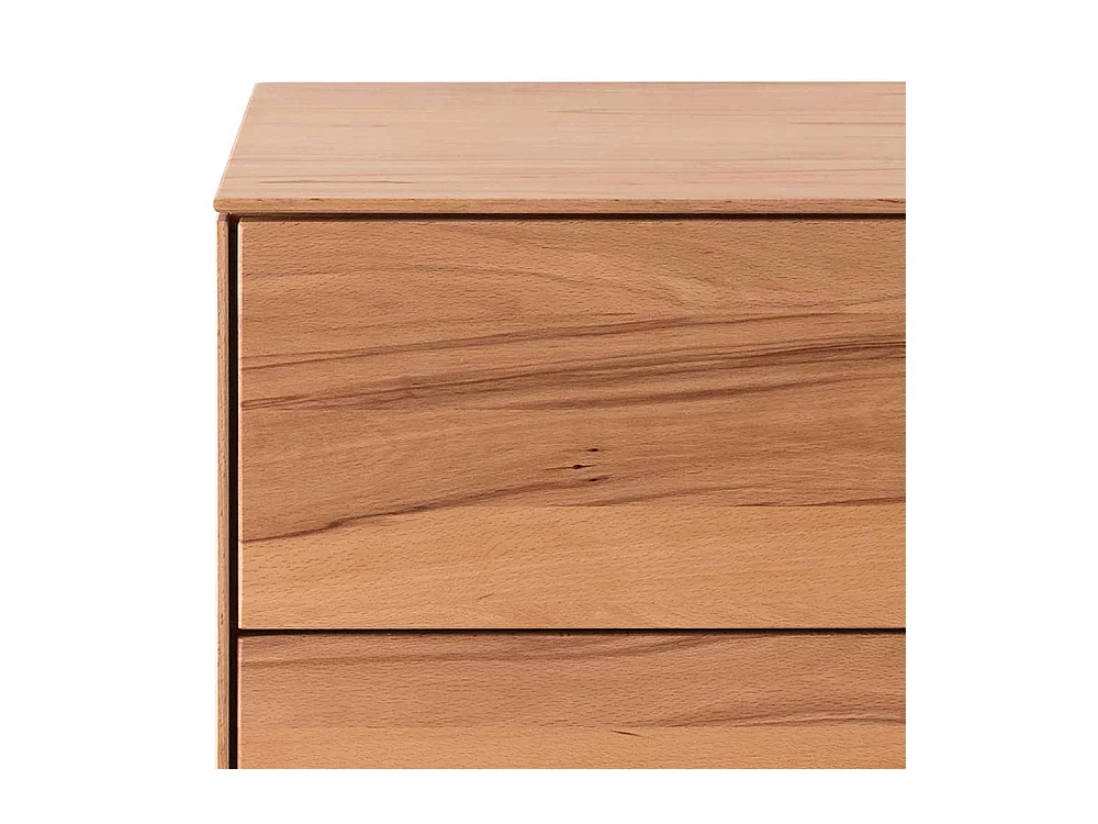 Nachttischkommode aus Kernbuche Massivholz zwei Schubladen