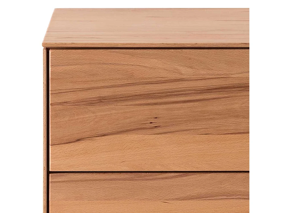 Nachttischkommode aus Kernbuche Massivholz zwei Schubladen