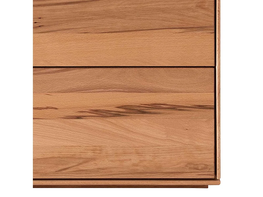 Nachttischkommode aus Kernbuche Massivholz zwei Schubladen