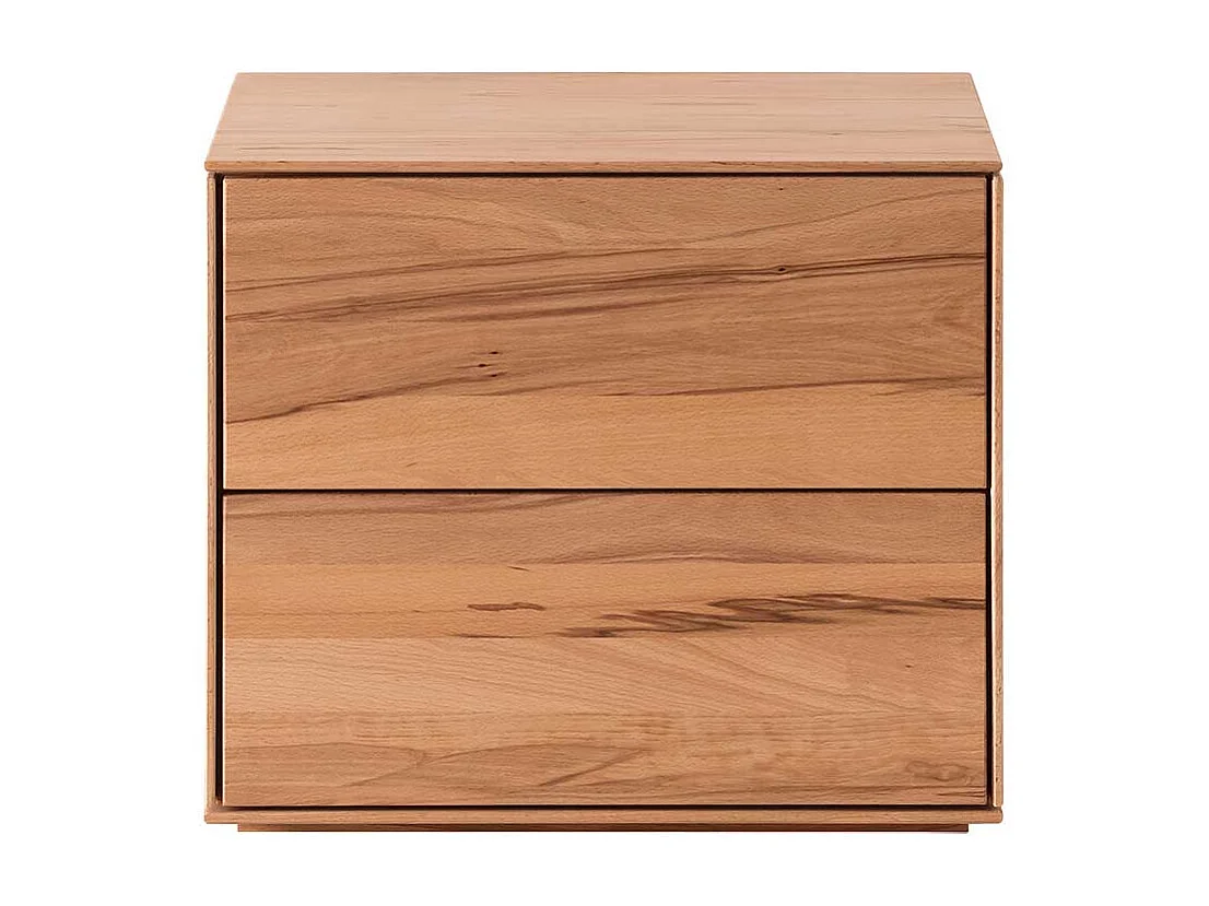 Nachttischkommode aus Kernbuche Massivholz zwei Schubladen
