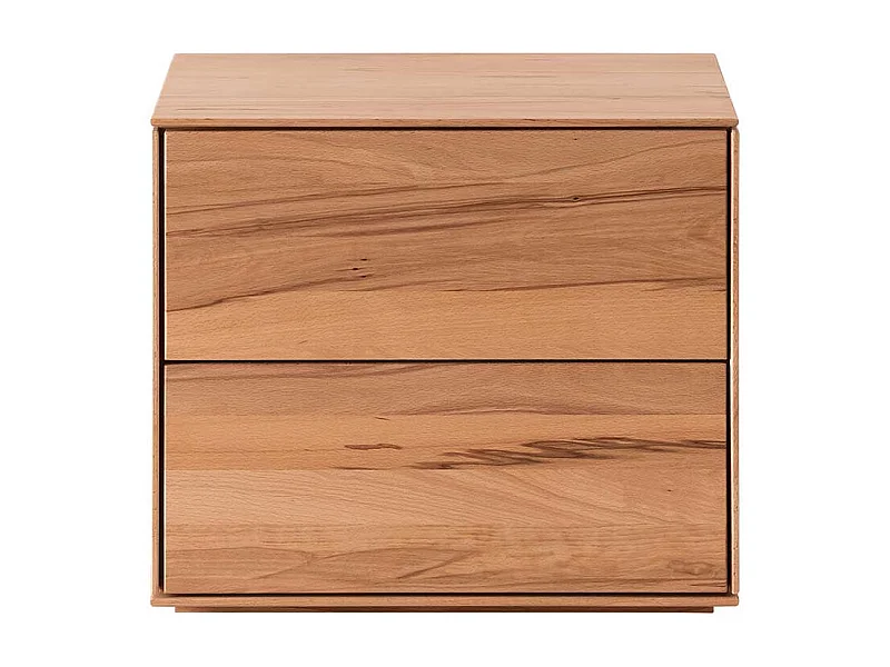 Nachttischkommode aus Kernbuche Massivholz zwei Schubladen