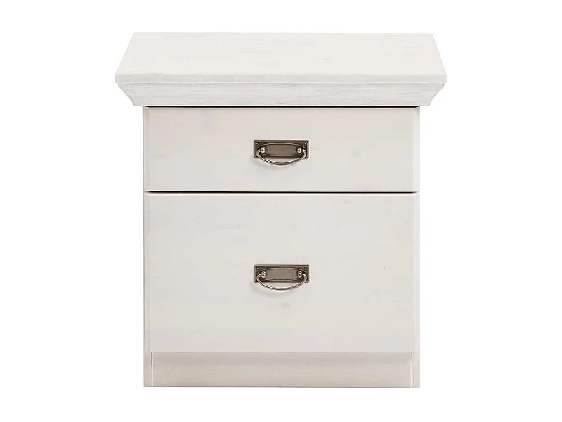 Weiße Nachtkommoden aus Kiefer teilmassiv zwei Schubladen