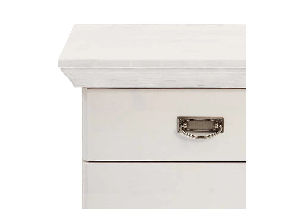 Weiße Nachtkommoden aus Kiefer teilmassiv zwei Schubladen