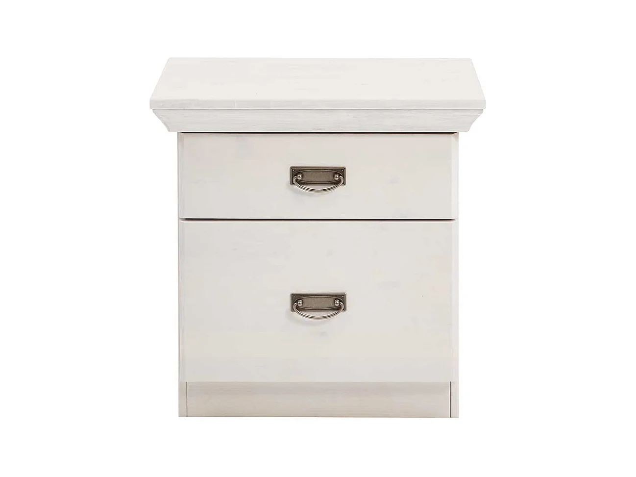 Weiße Nachtkommoden aus Kiefer teilmassiv zwei Schubladen