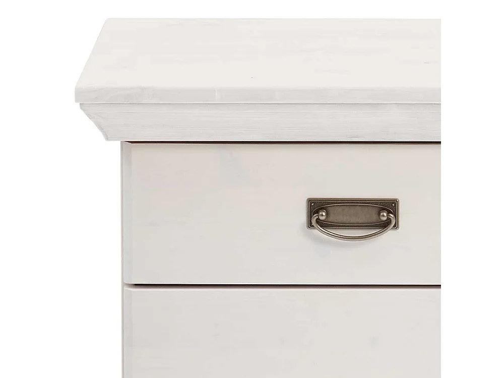 Weiße Nachtkommoden aus Kiefer teilmassiv zwei Schubladen