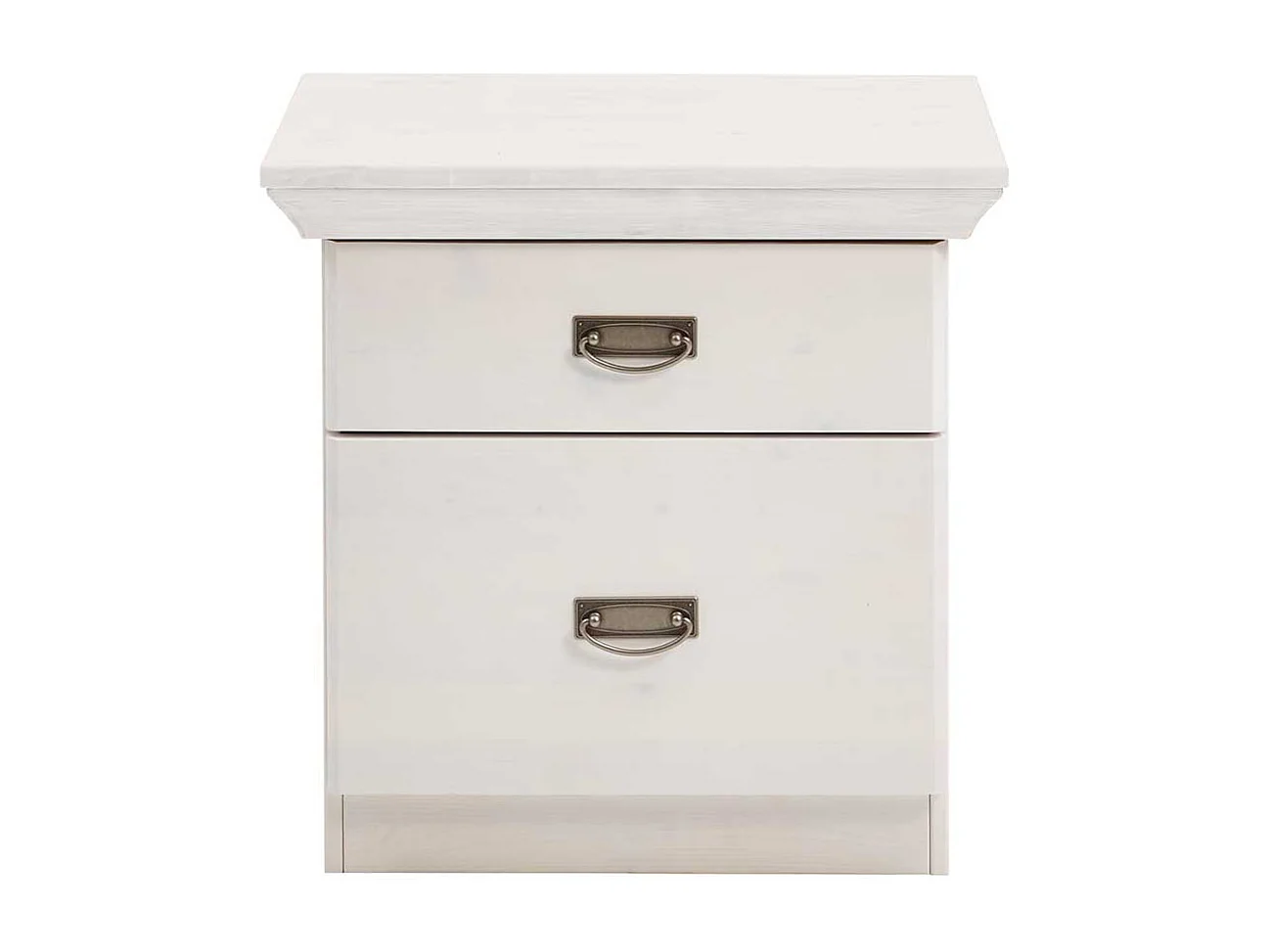 Weiße Nachtkommoden aus Kiefer teilmassiv zwei Schubladen