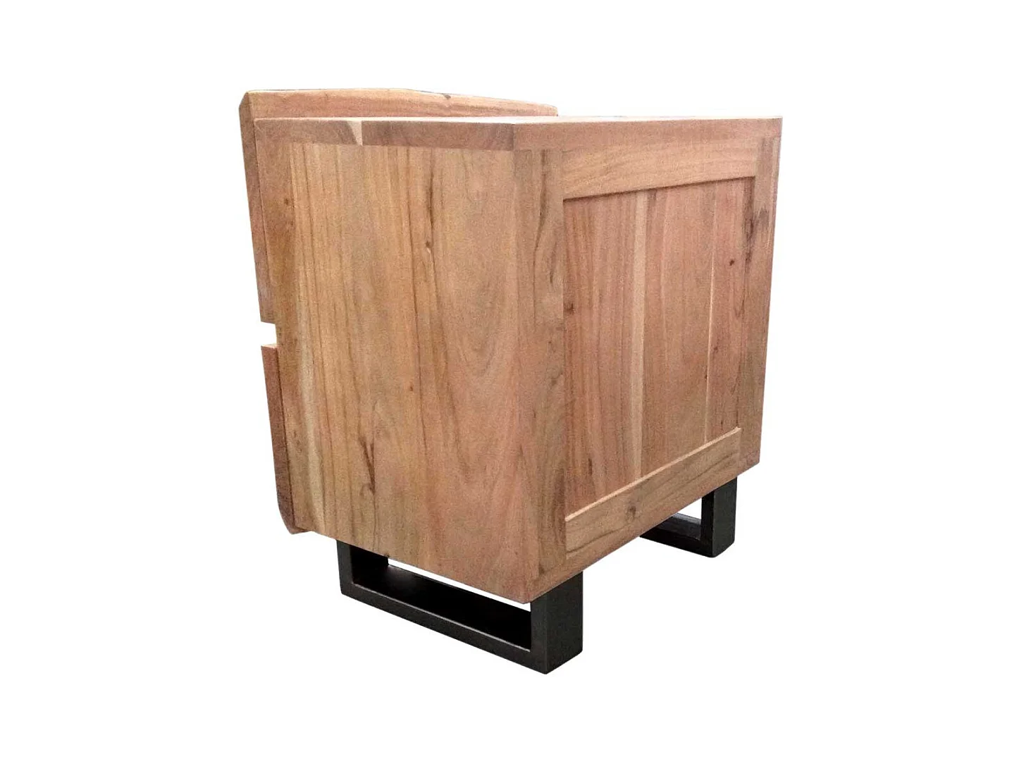 Bettkommode aus Akazie Massivholz Metall Bügelgestell