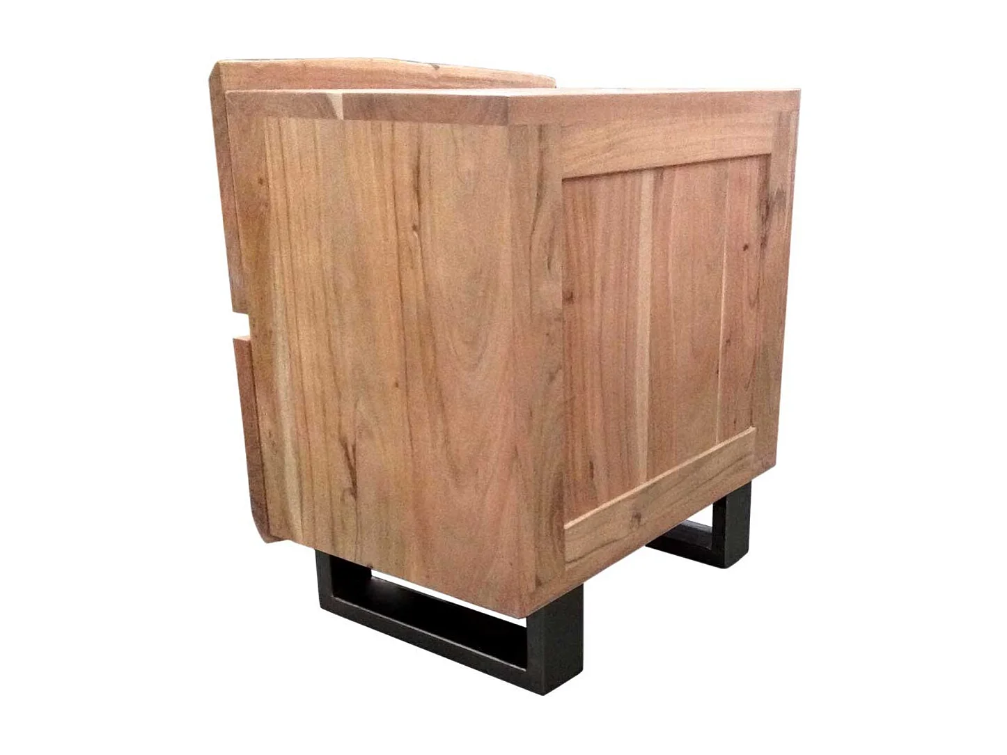 Bettkommode aus Akazie Massivholz Metall Bügelgestell