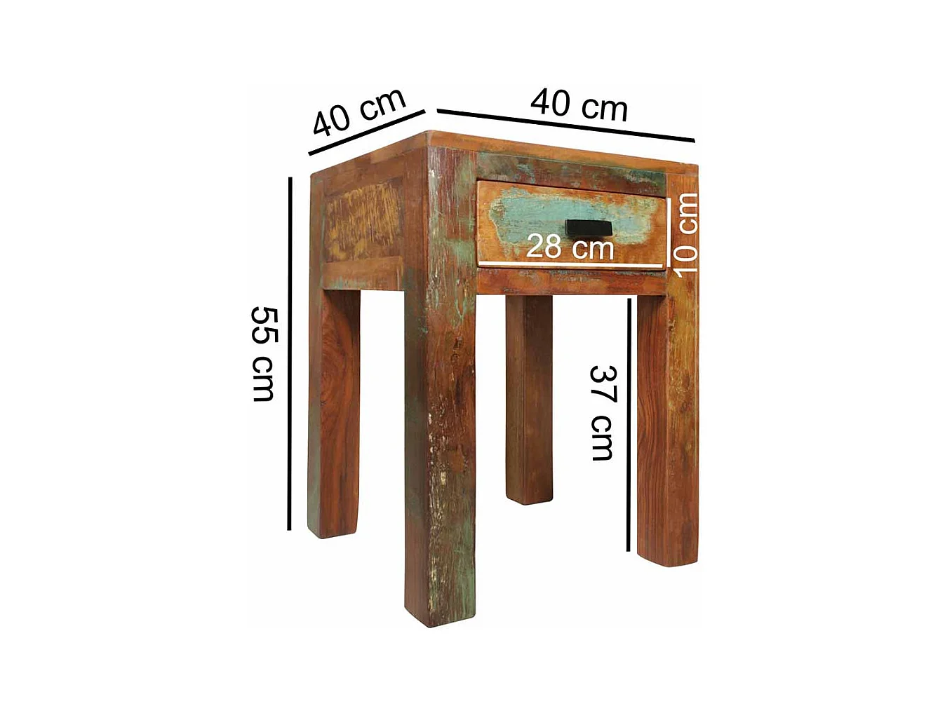 Nachtkonsole in Braun Bunt Shabby Chic