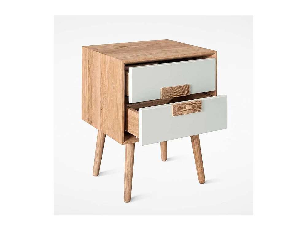 Nachtkommode in Weiß mit