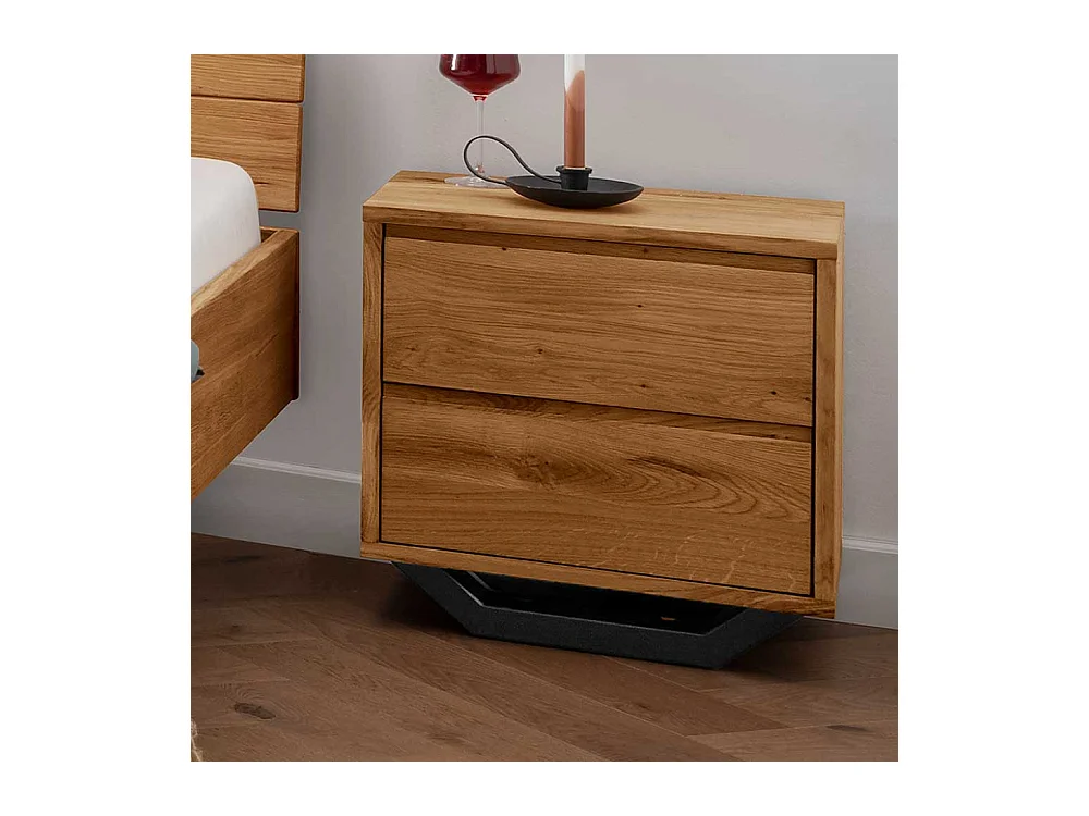 Nachttischkommode im Industry und Loft Stil Wildeiche Massivholz