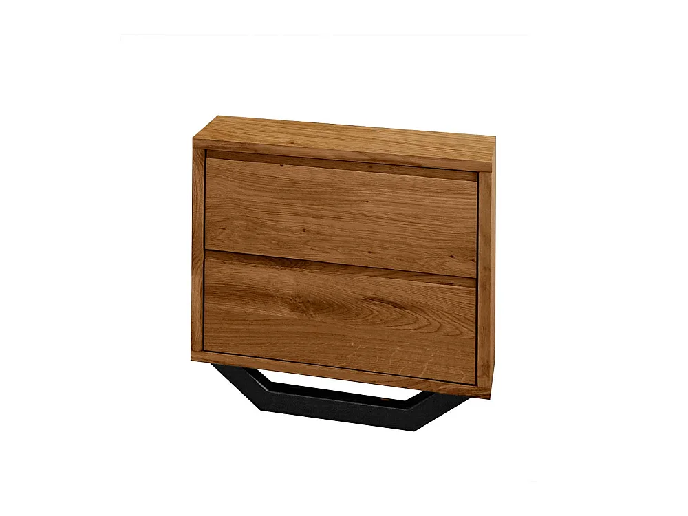 Nachttischkommode im Industry und Loft Stil Wildeiche Massivholz