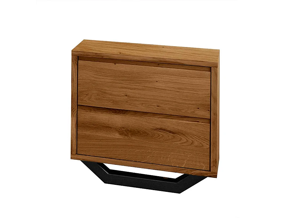 Nachttischkommode im Industry und Loft Stil Wildeiche Massivholz