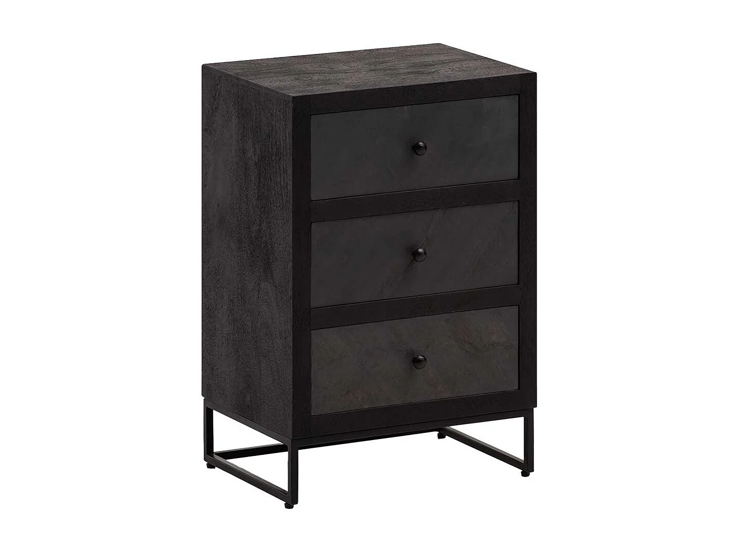 Nachtkonsole Bettkommode mit drei Schubladen und Bügelgestell