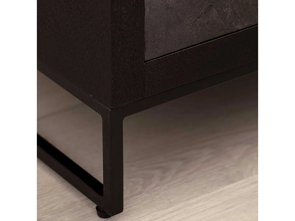 Nachtkonsole Bettkommode mit drei Schubladen und Bügelgestell