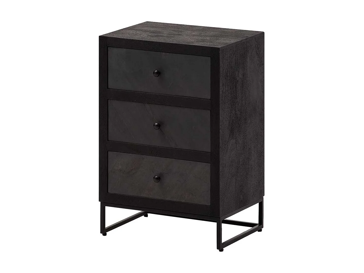 Nachtkonsole Bettkommode mit drei Schubladen und Bügelgestell