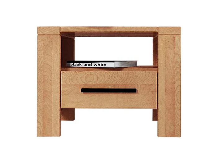Nachtkommode aus Kernbuche Massivholz 50 cm