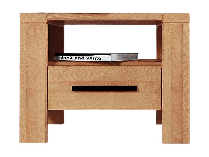 Nachtkommode aus Kernbuche Massivholz 50 cm