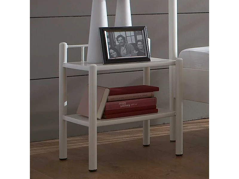 Nachtkonsole aus Gusseisen Weiß