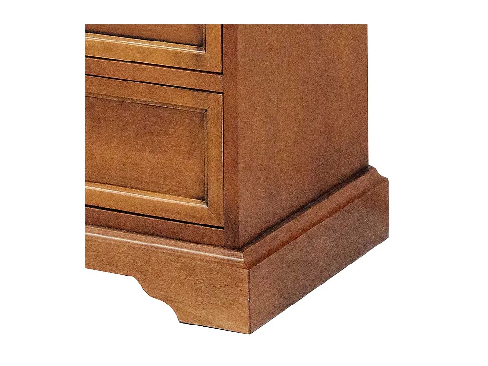 Schlafzimmerkommode hoch in Nussbaumfarben drei Schubladen