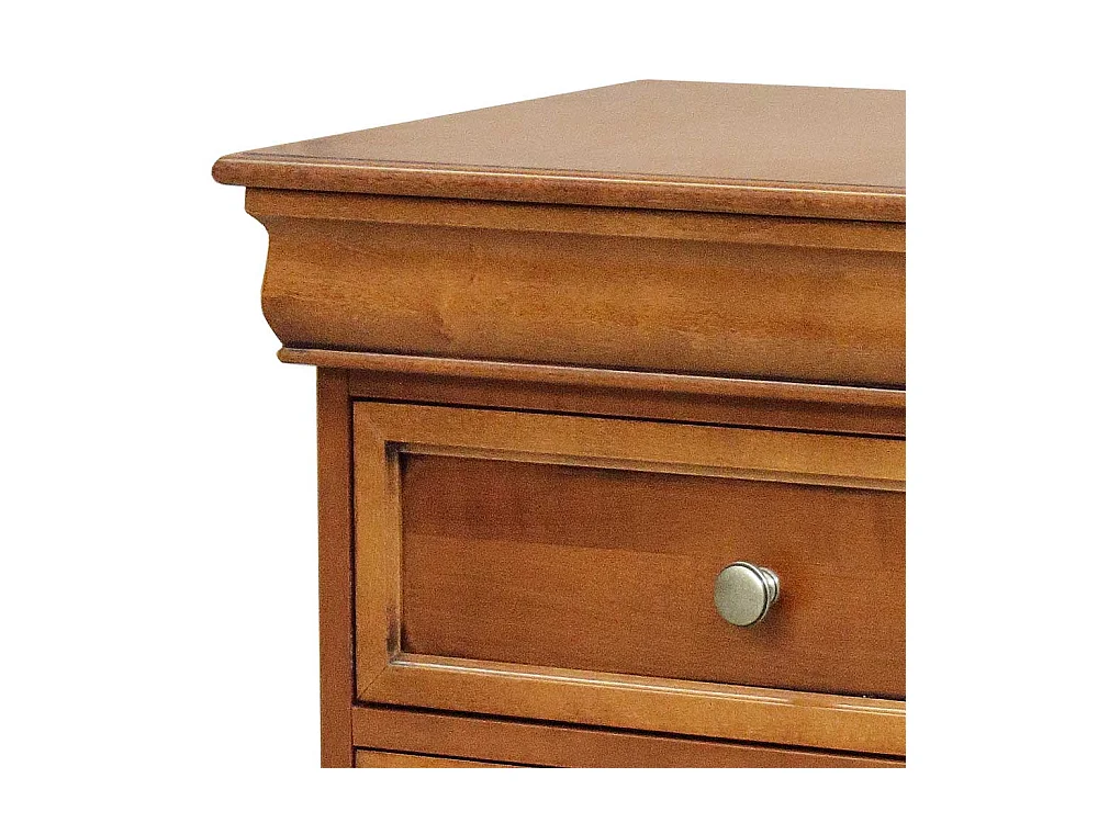 Schlafzimmerkommode hoch in Nussbaumfarben drei Schubladen