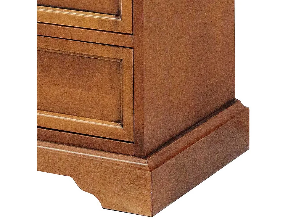 Schlafzimmerkommode hoch in Nussbaumfarben drei Schubladen