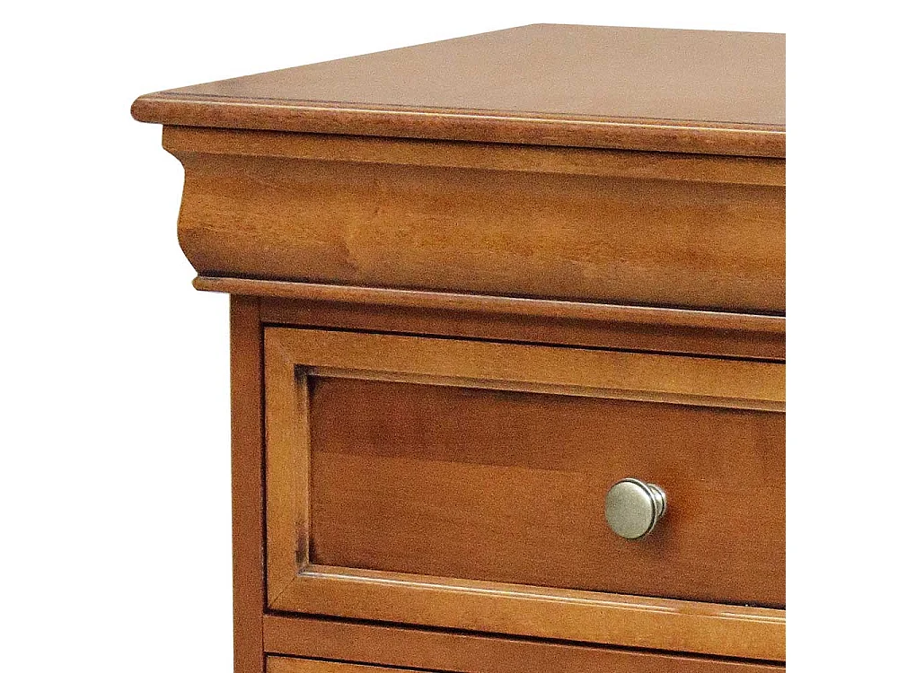 Schlafzimmerkommode hoch in Nussbaumfarben drei Schubladen