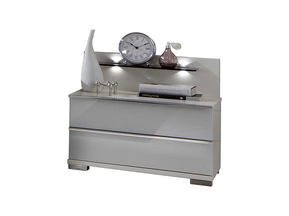 Nachttisch Konsole in Weiß LED Beleuchtung